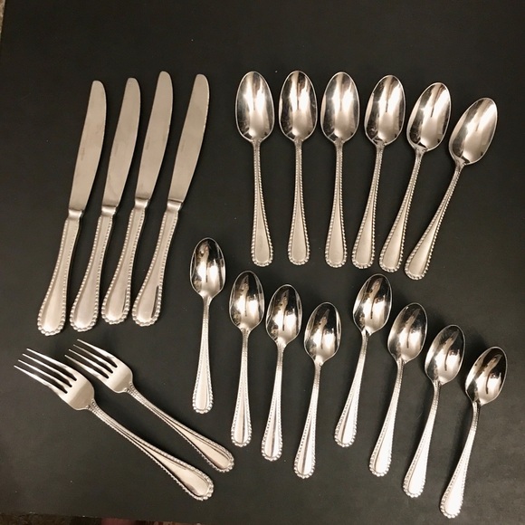 Oneida Pebblebrook ZZ-13 Stainless Flatware Mixed Lot Of 20 Knife Forks Spoons - Picture 2 of 14